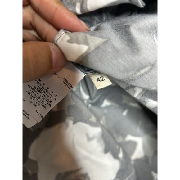 Marni Long Sleeve Shadow Floral Black White Button Up Made In Italy Size 42 US 6 - Picture 7 of 11